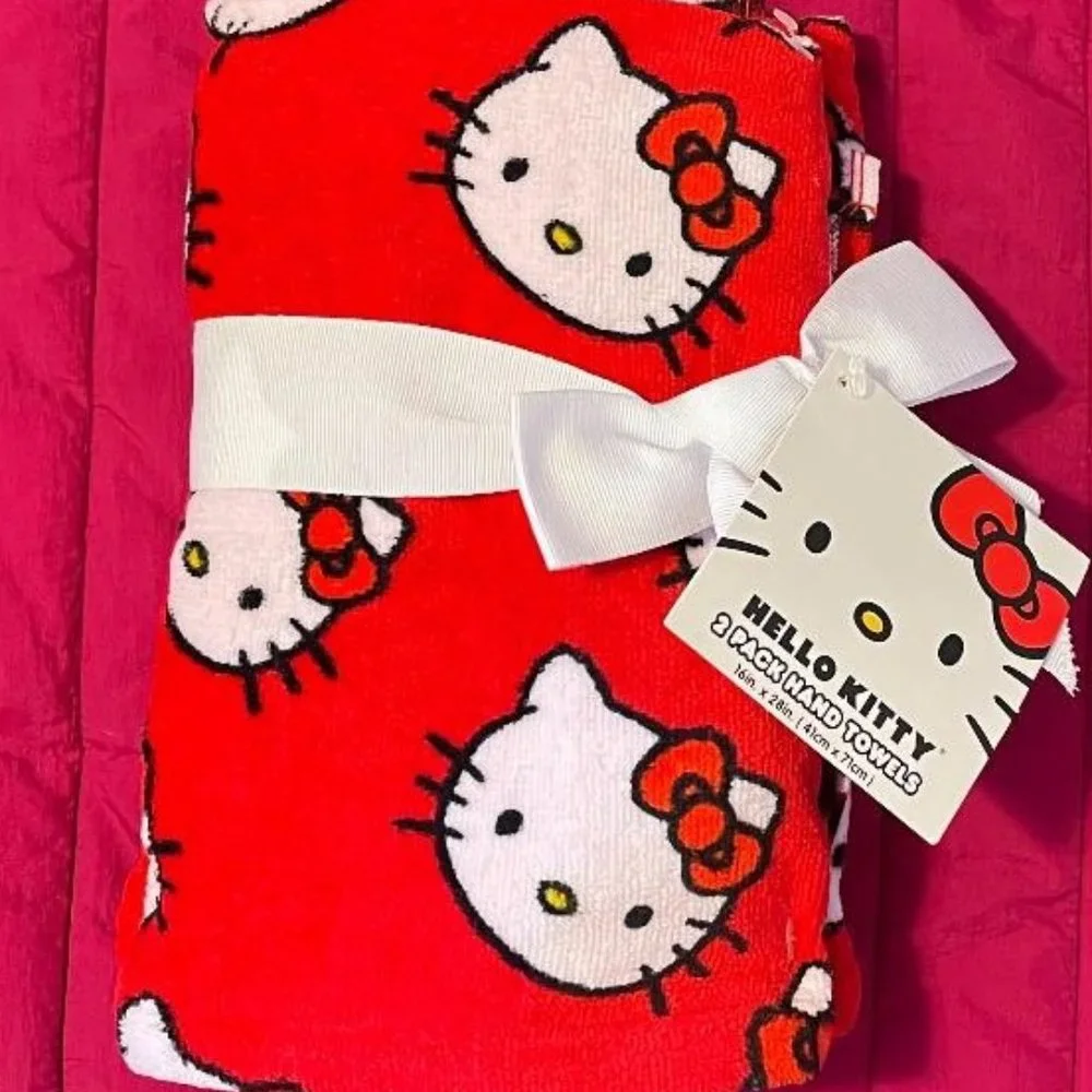 NEW & BEAUTIFUL HELLO KITTY HAND TOWELS THICK & ABSORBENT LARGE SIZE 16